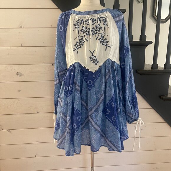 035 Free People Day Dreaming Mini in Blue Combo NWT Size Small - Picture 6 of 12